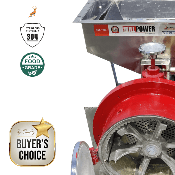 100 kg per hour atta chakki price - ss hopper close-up - reindeer machinery
