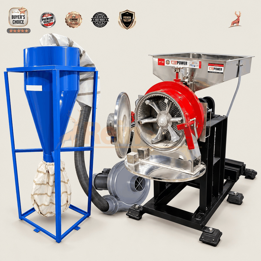 atta chakki 15 ch - machine avec cyclone souffleur - reindeer machinery