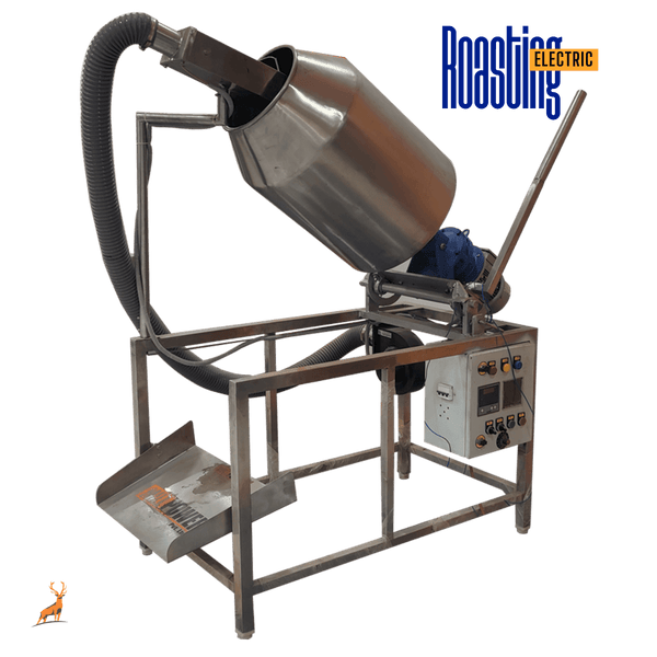 electric roaster machine - machine side view - reindeer machinery