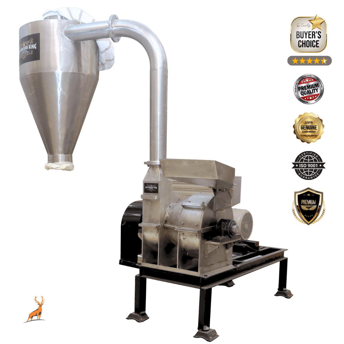 turmeric powder machine - ss304 machine side view - reindeer machinery